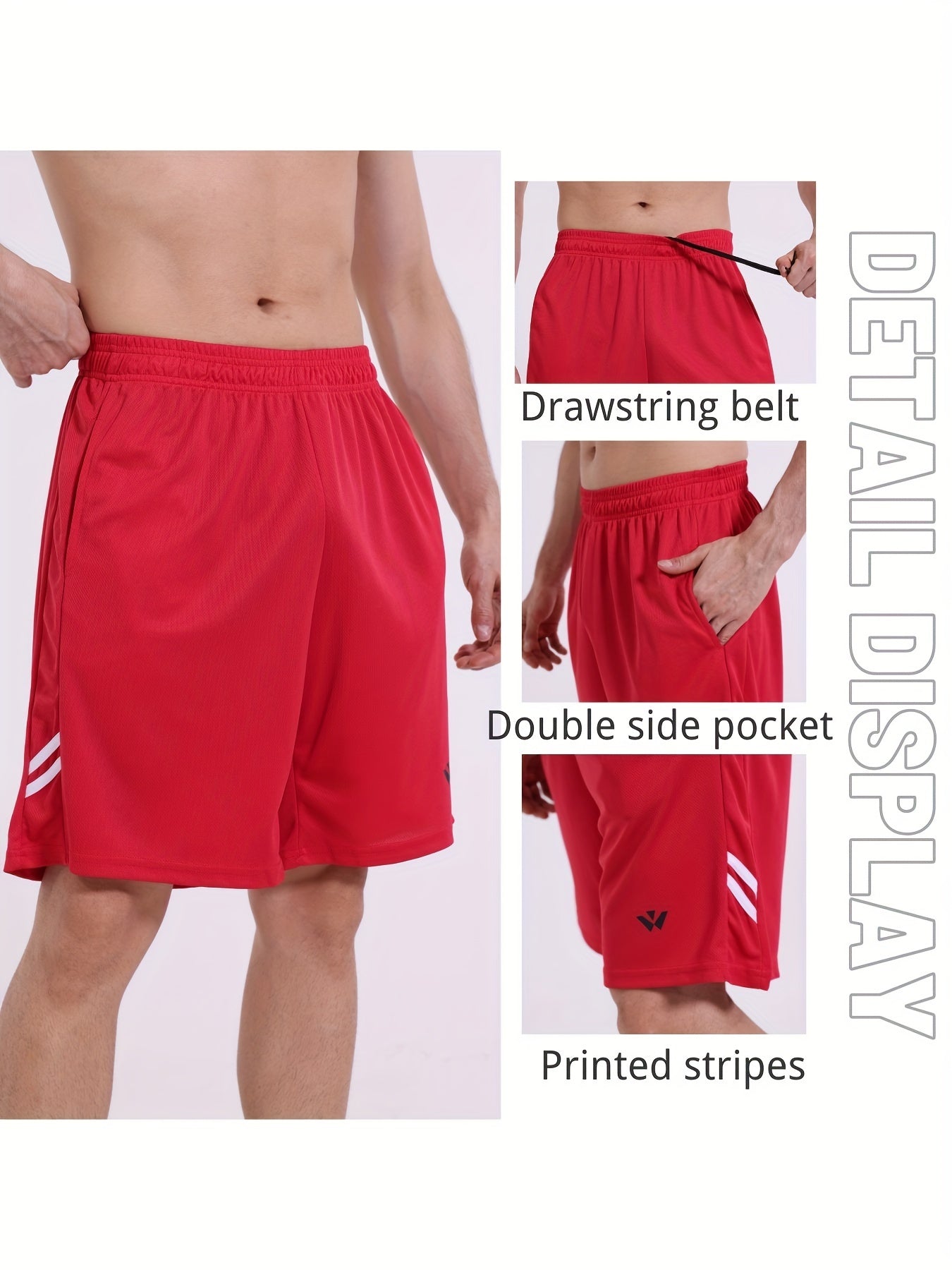 5-Pack Men's Quick-Dry Sports Shorts with Pockets