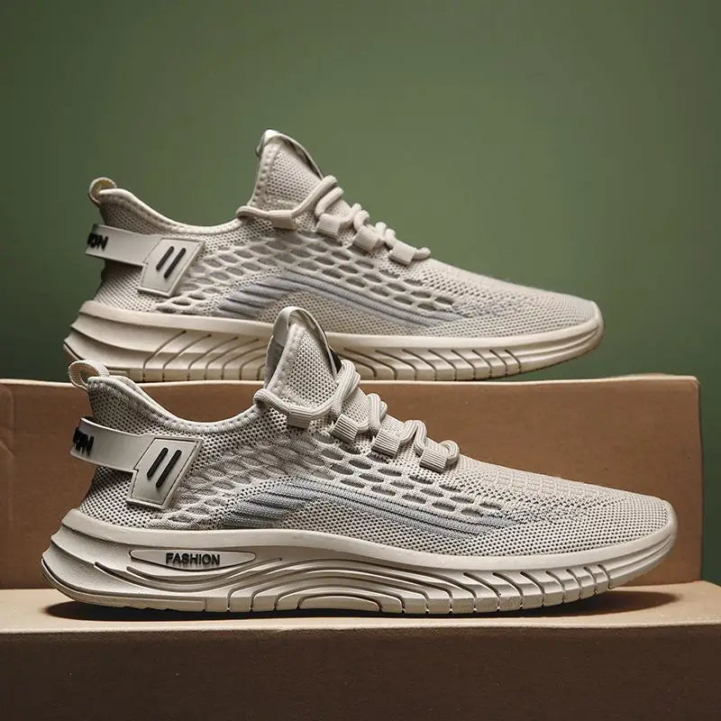 Men's Lightweight Breathable Running Shoes – Slip-On Fly Mesh Sneakers