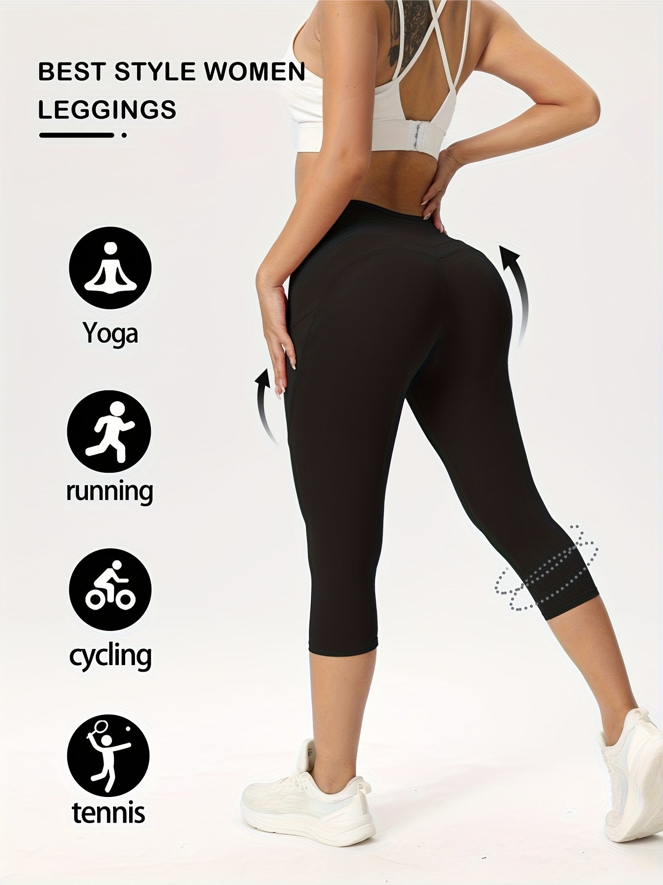 3-Pack Women's High-Waisted Sports Leggings with Pockets