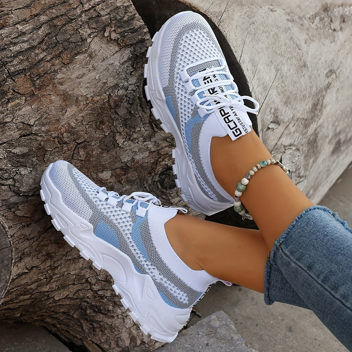 Women's Colorblock Knitted Sneakers – Stylish, Breathable & Comfortable