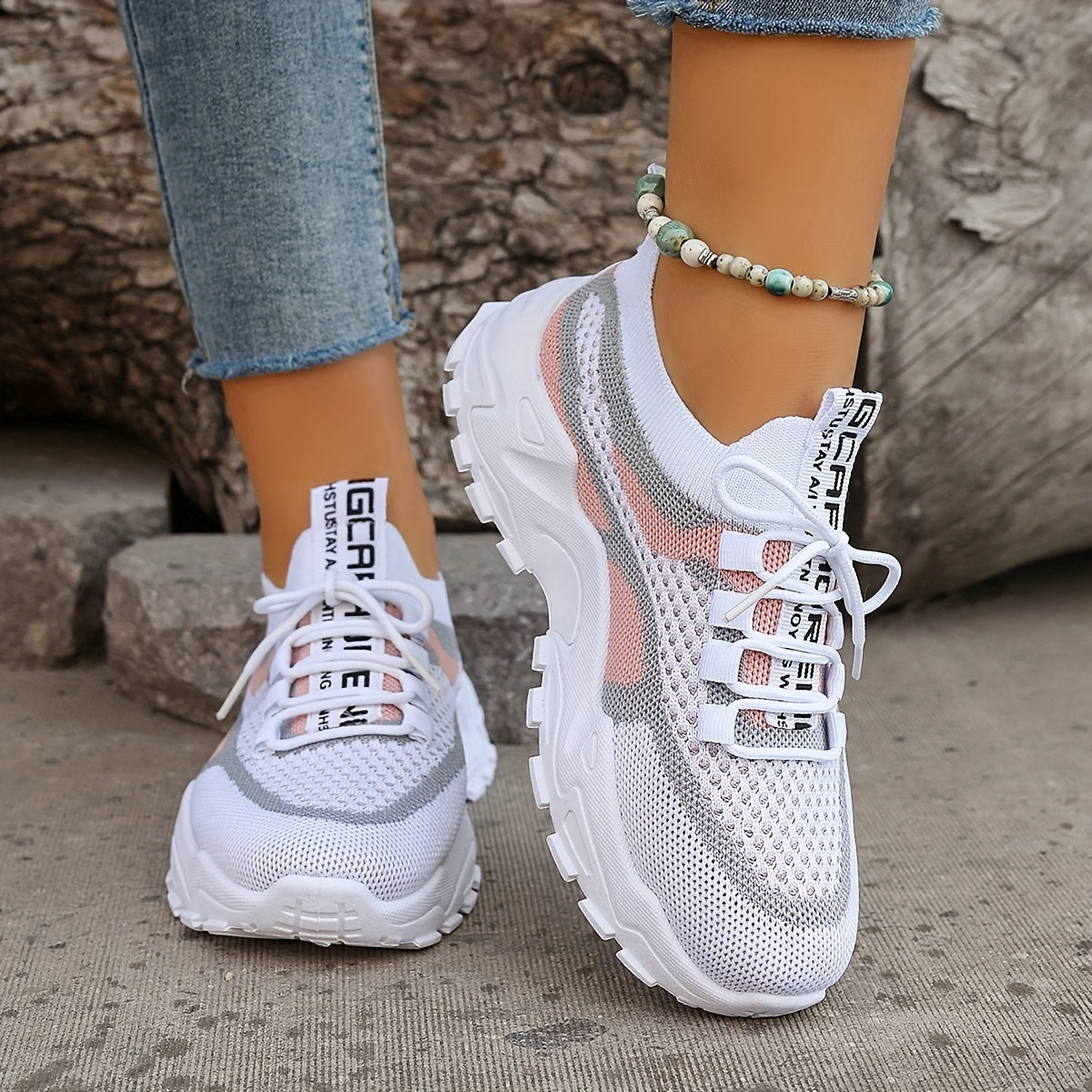 Women's Colorblock Knitted Sneakers – Stylish, Breathable & Comfortable