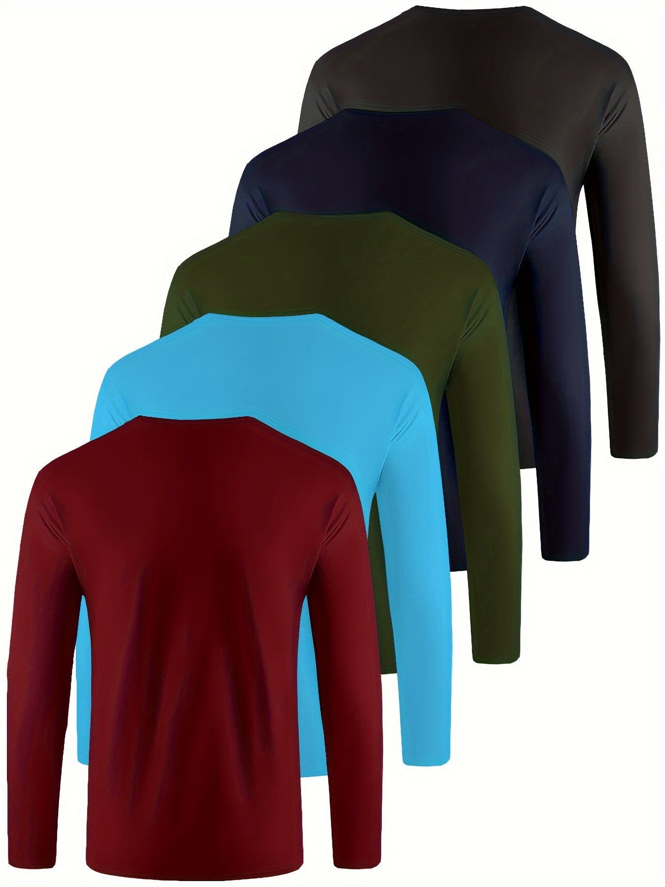 10-Pack Men's Long Sleeve Quick-Dry Athletic T-Shirts