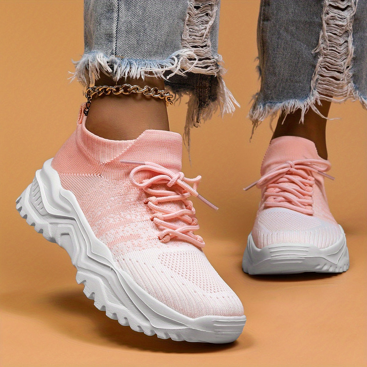 Low-Top Lace-Up Sneakers – Breathable & Comfortable Casual Shoes