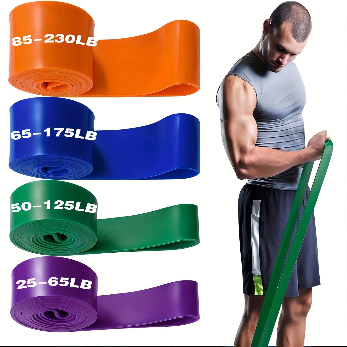 Natural Rubber Resistance Bands for Strength Training