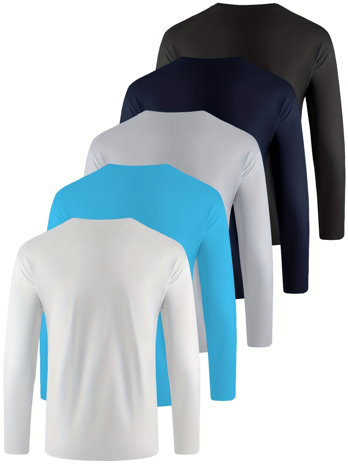 10-Pack Men's Long Sleeve Quick-Dry Athletic T-Shirts