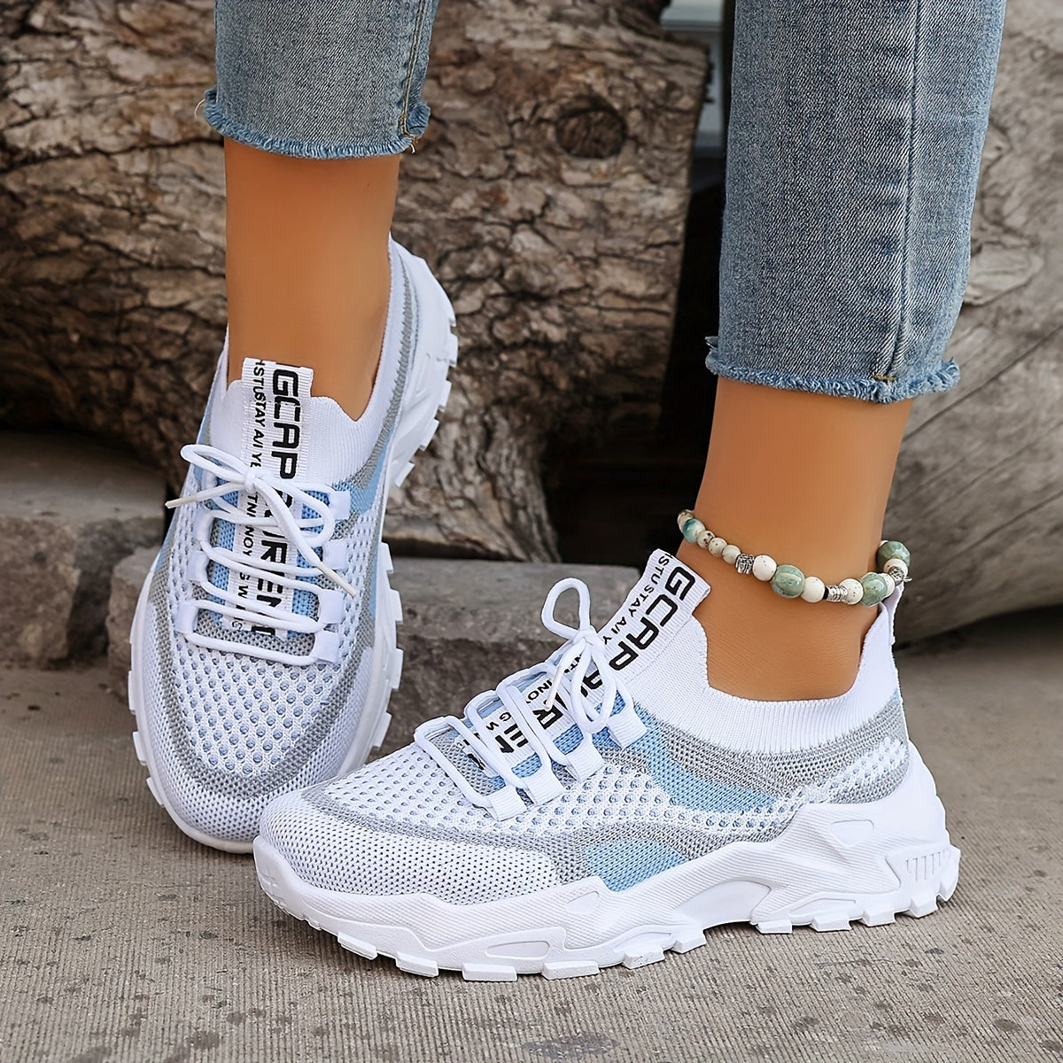 Women's Colorblock Knitted Sneakers – Stylish, Breathable & Comfortable