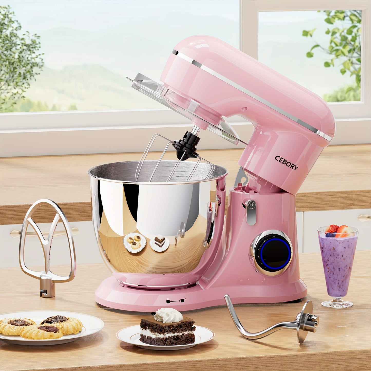 10-Speed 660W Stand Mixer with 6.5QT Bowl and Attachments