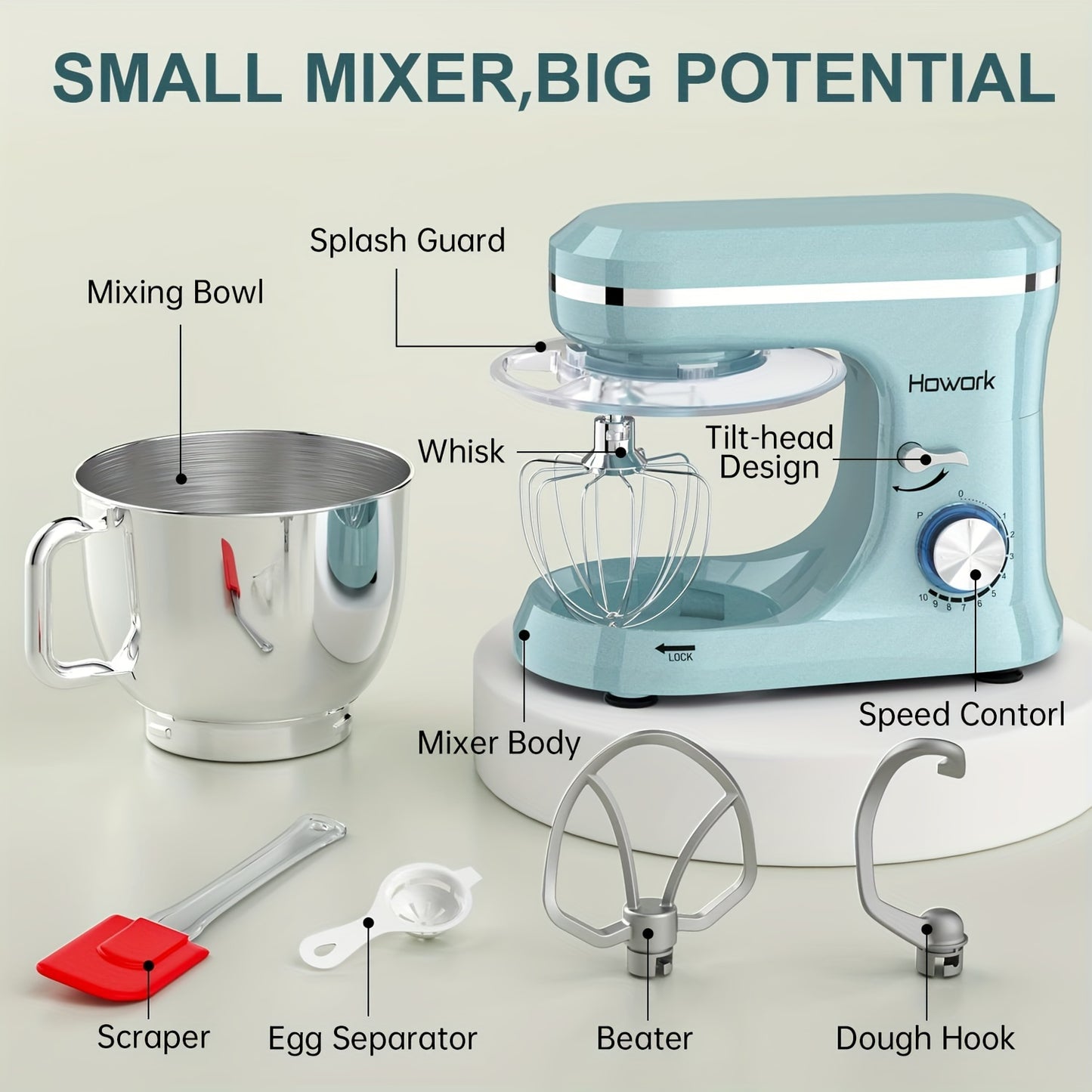 6.5 QT 10 Speed Electric Stand Mixer