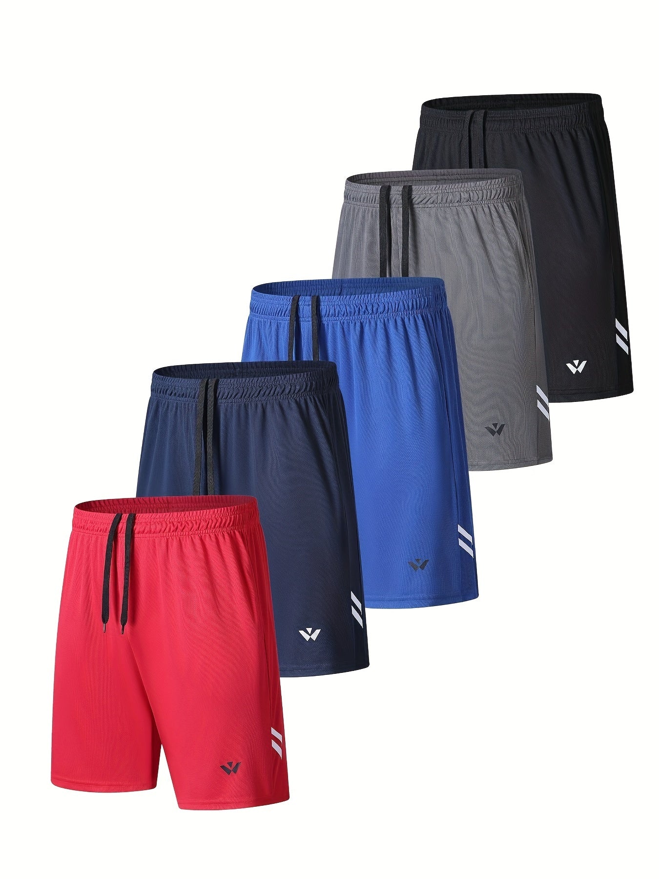 5-Pack Men's Quick-Dry Sports Shorts with Pockets