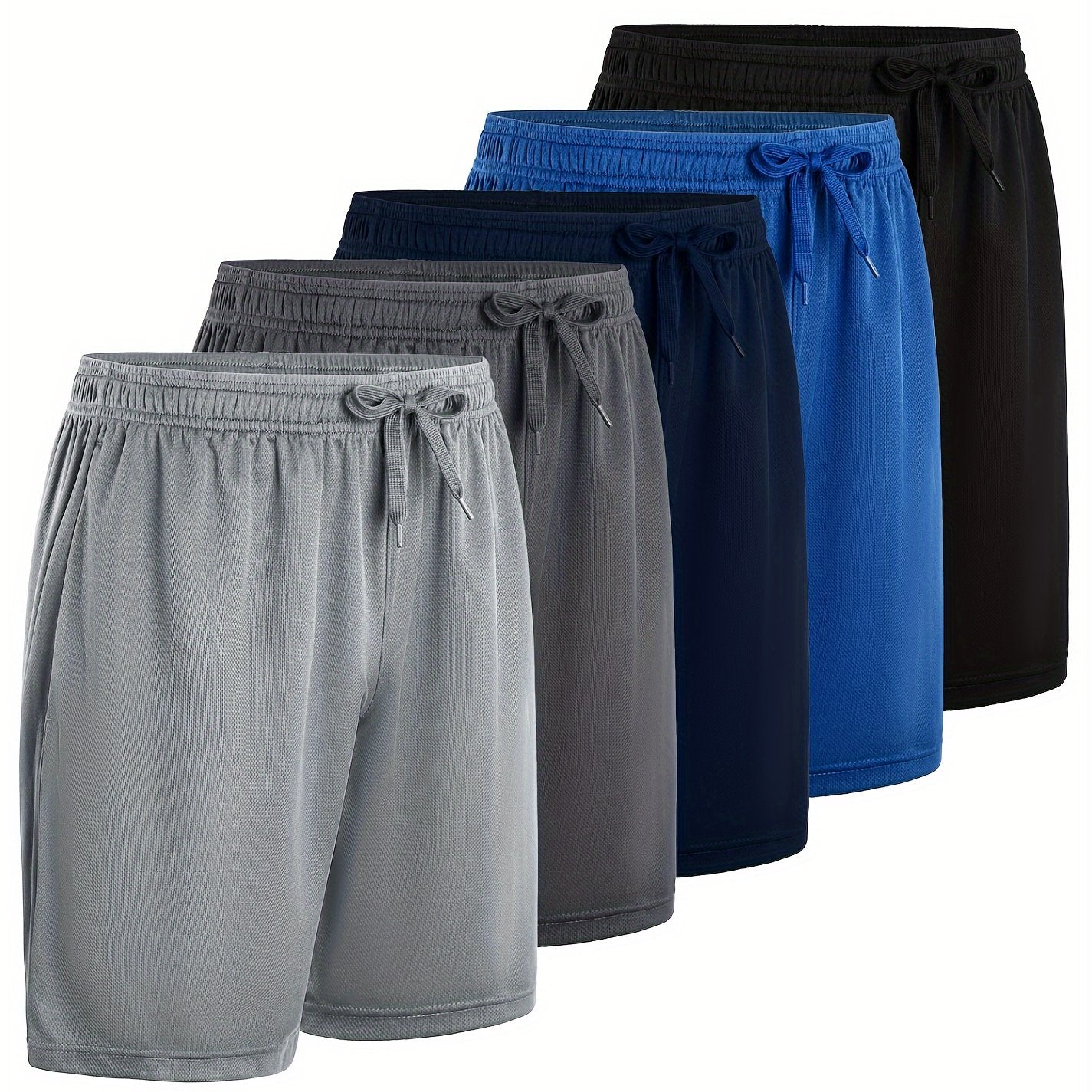 5-Piece Men's Lightweight Athletic Shorts Set