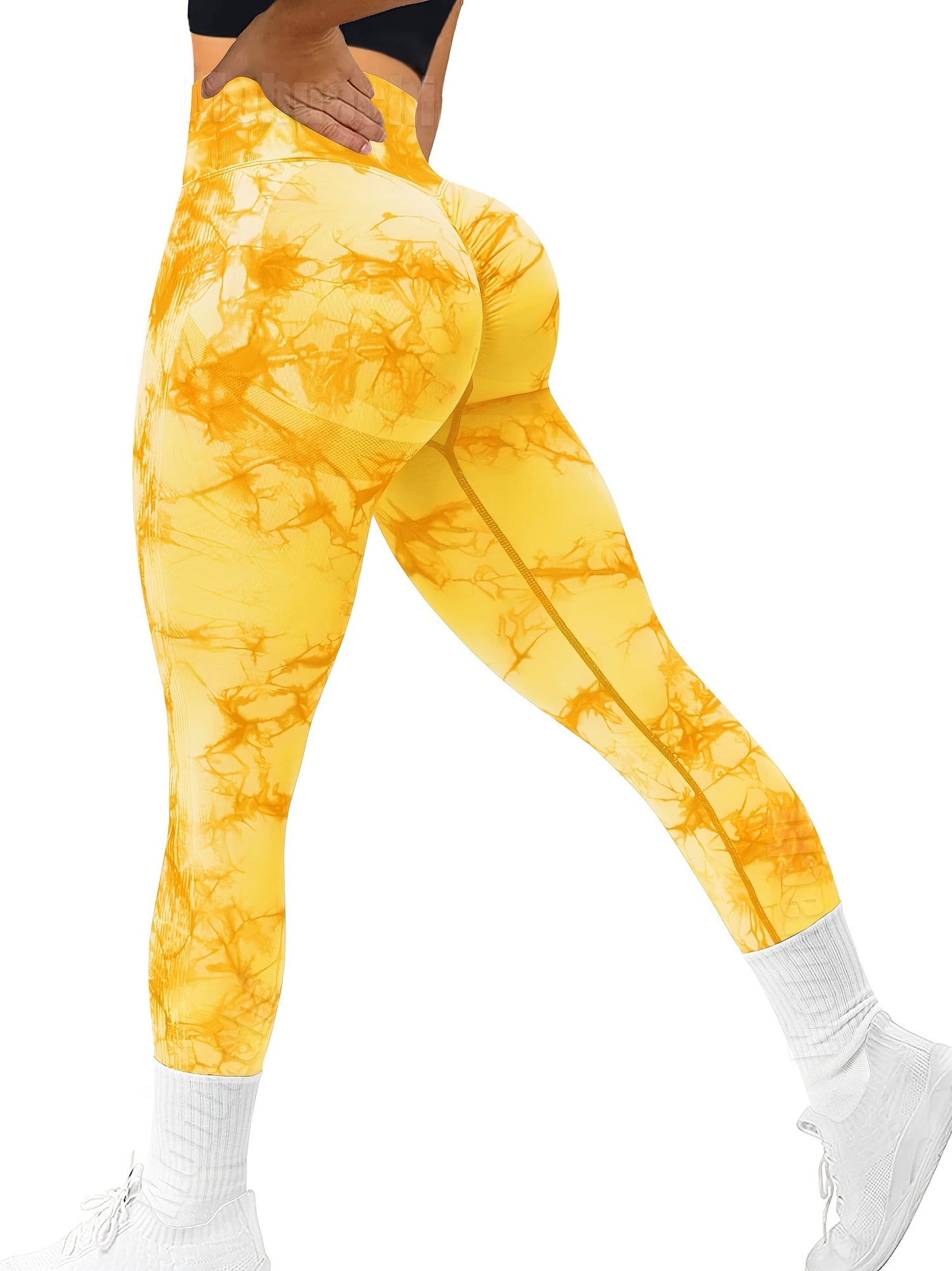 3-Pack Women's Seamless Tie-Dye High-Waisted Yoga Leggings