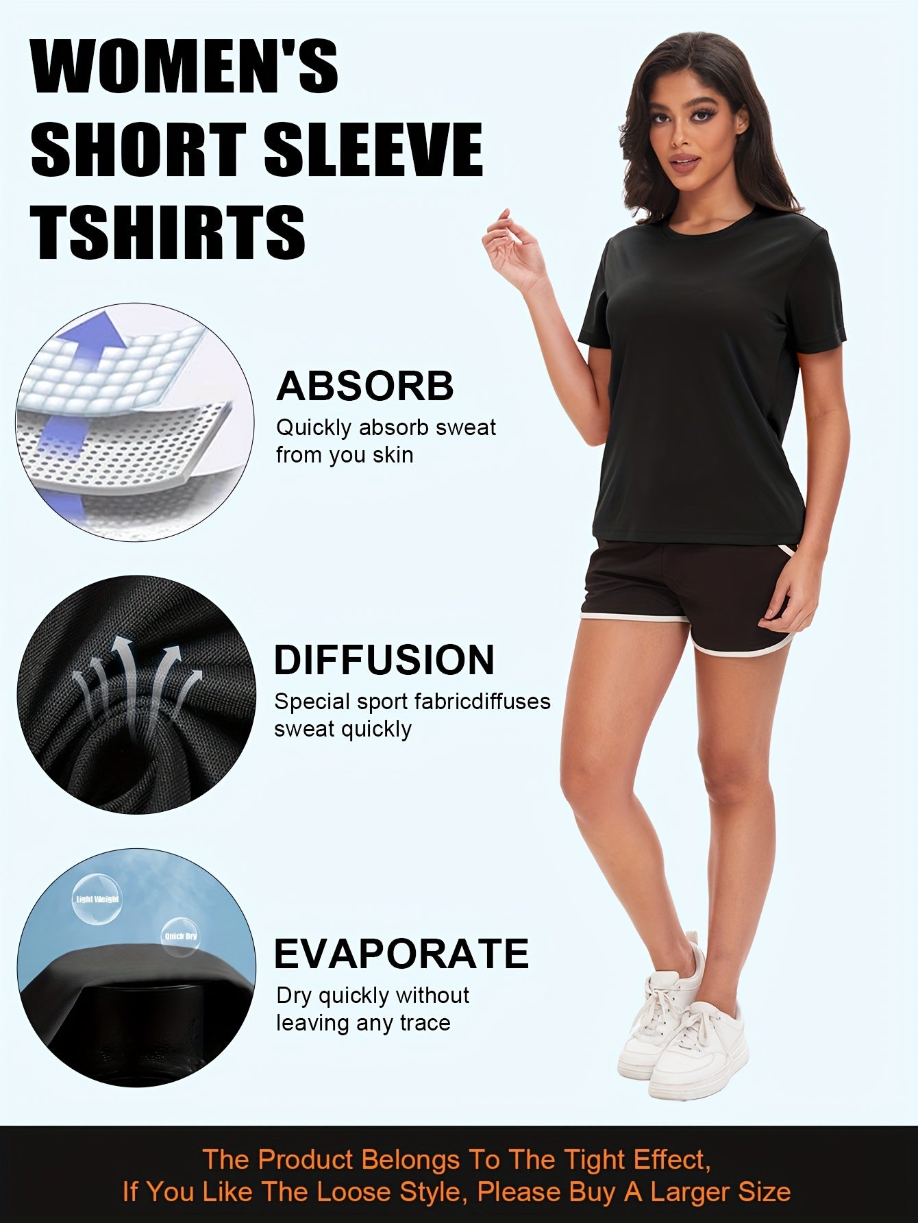 Women's Crew Neck Sport T-Shirts – 10-Piece Set