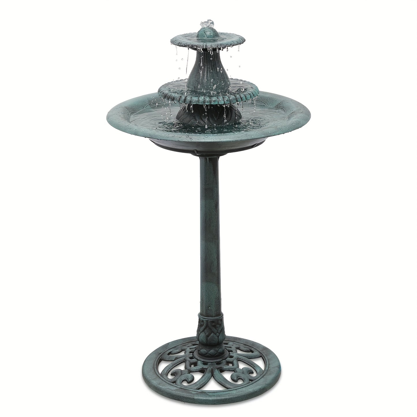 Outdoor 3-Tier Pedestal Bird Bath Fountain for Garden