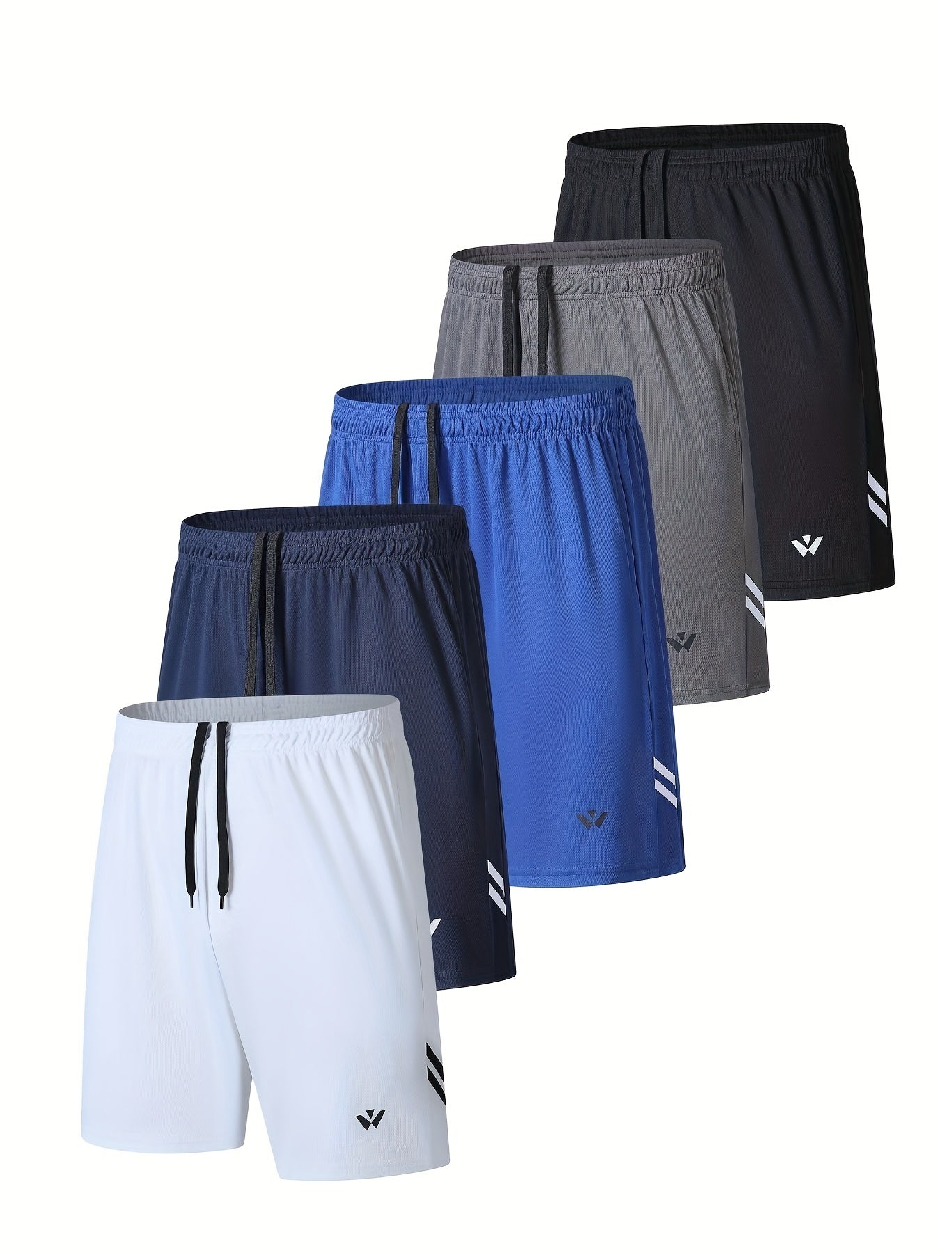 5-Pack Men's Quick-Dry Sports Shorts with Pockets