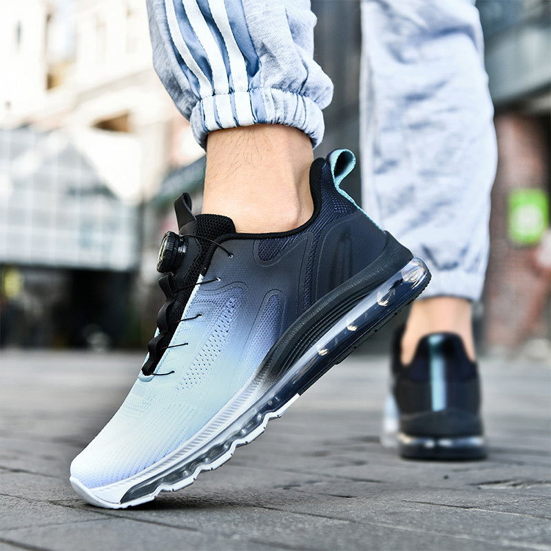 Men's Breathable Mid-Top Sports Shoes – Air Cushion & Non-Slip Design