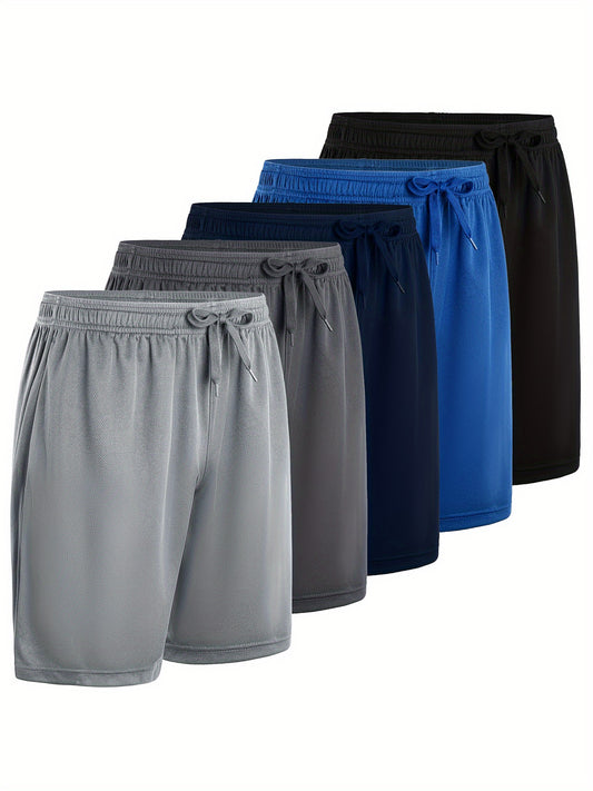 5-Piece Men's Lightweight Athletic Shorts Set