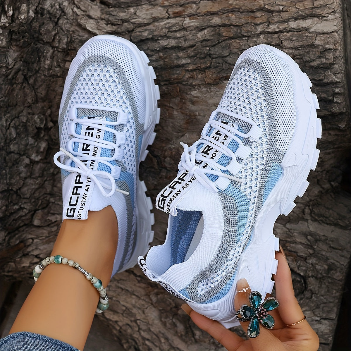 Women's Colorblock Knitted Sneakers – Stylish, Breathable & Comfortable