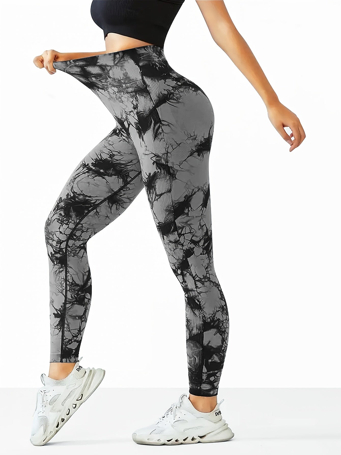3-Pack Women's Seamless Tie-Dye High-Waisted Yoga Leggings