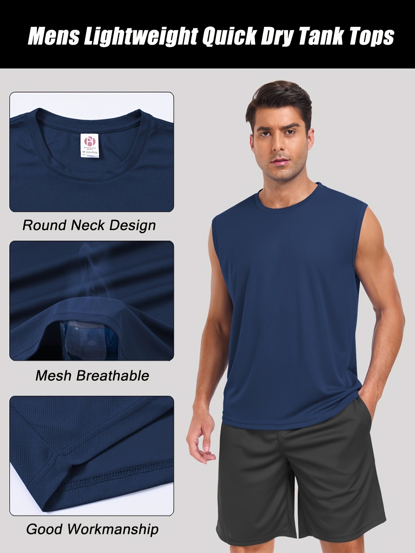 Men's 6-Piece Quick-Dry Sleeveless Workout Tank Tops