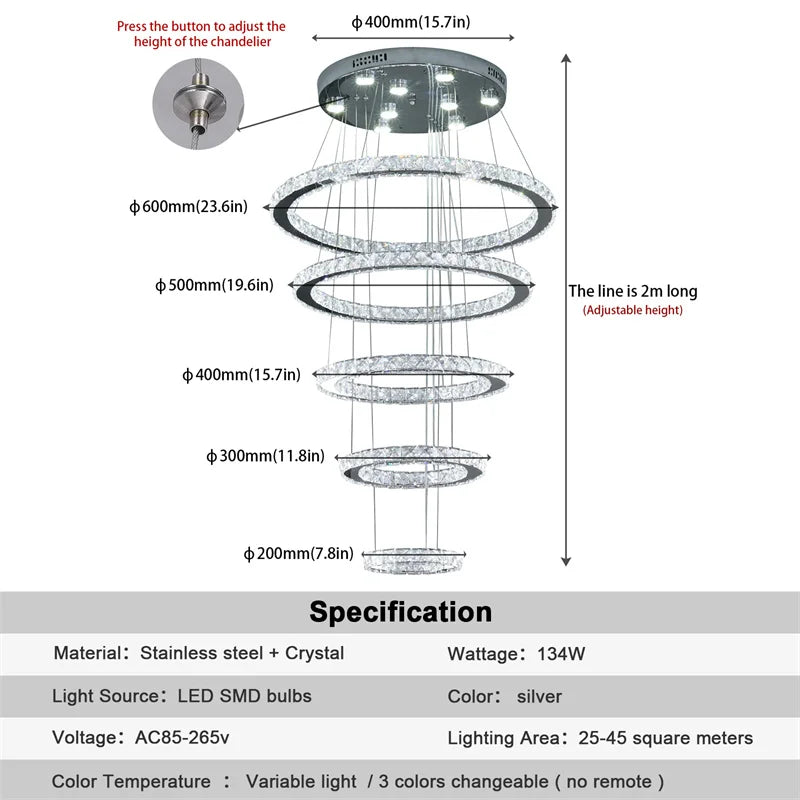 LED Crystal Ceiling Chandelier