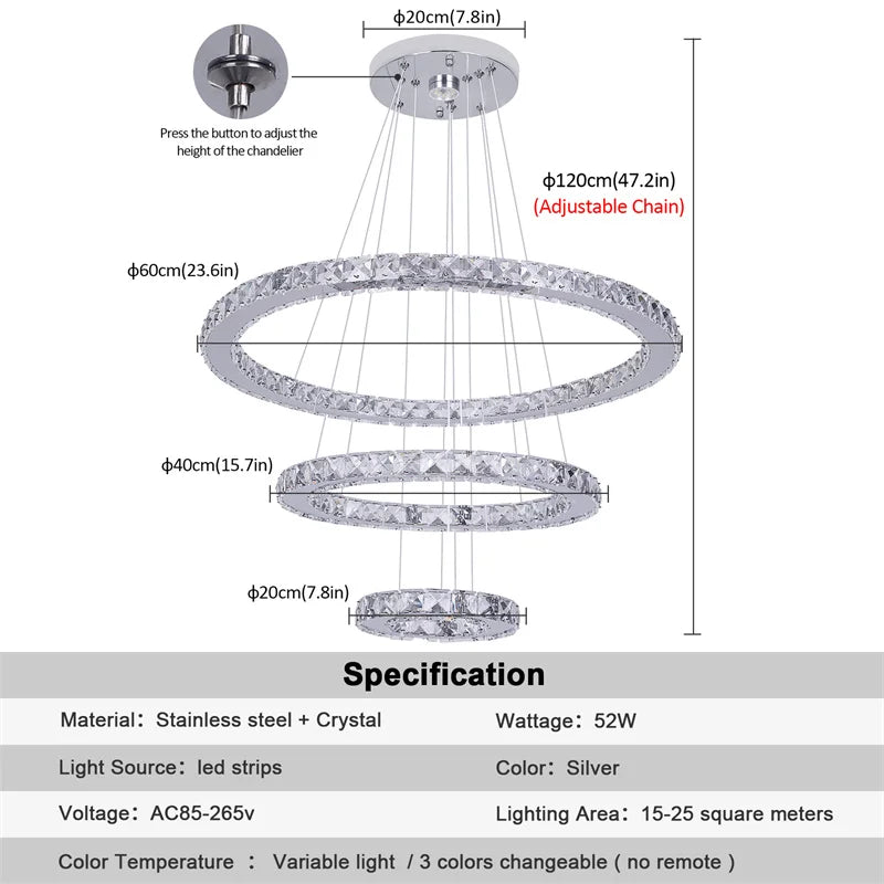 LED Crystal Ceiling Chandelier