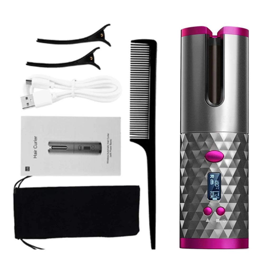 Portable Cordless Automatic Hair Curler