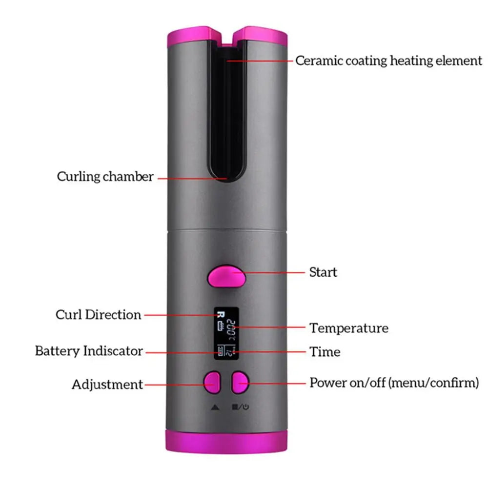 Portable Cordless Automatic Hair Curler