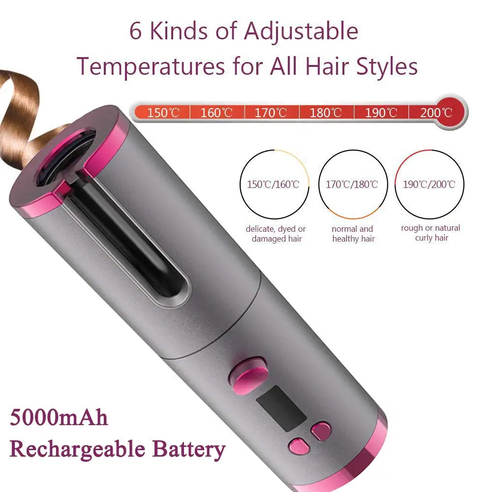 Portable Cordless Automatic Hair Curler