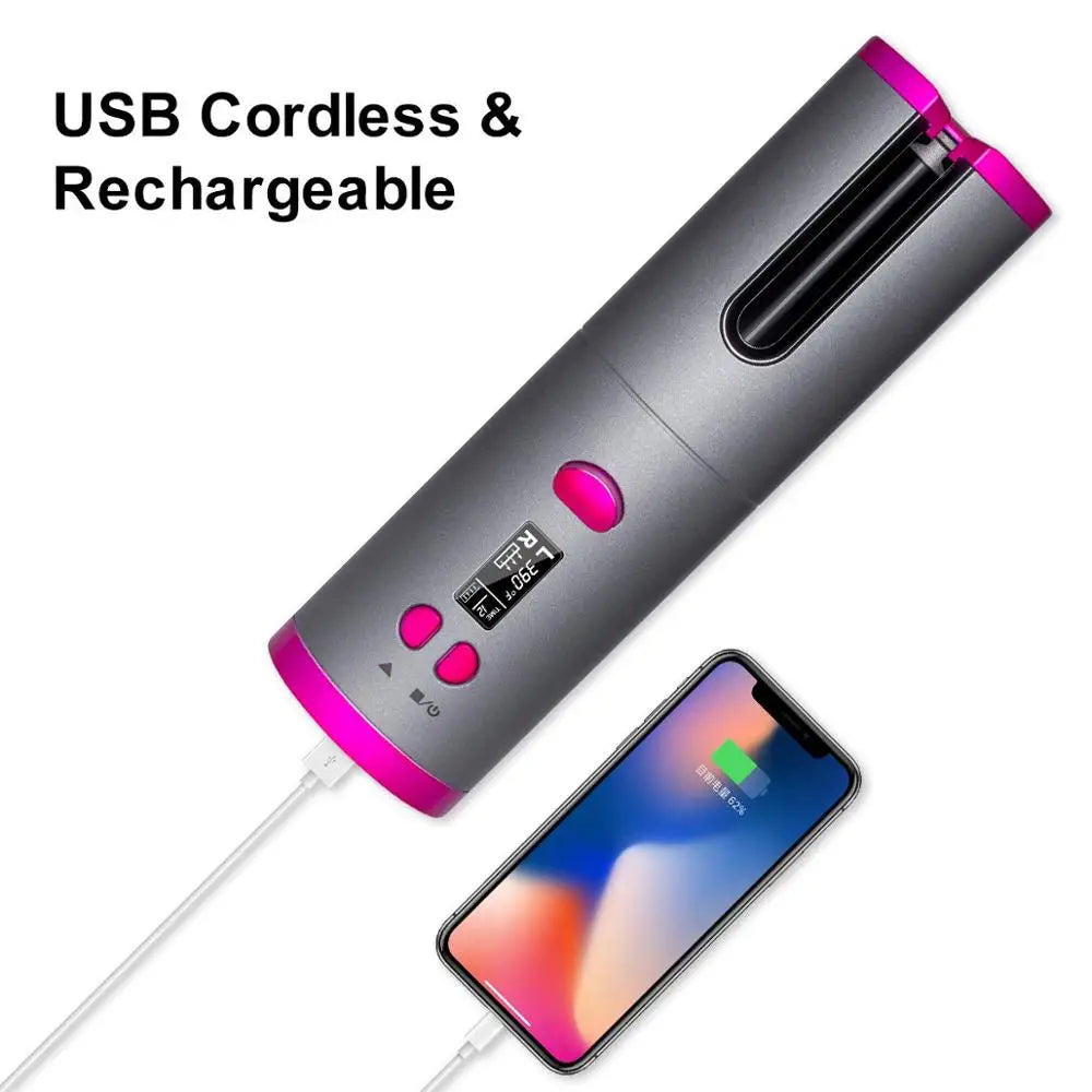 Portable Cordless Automatic Hair Curler