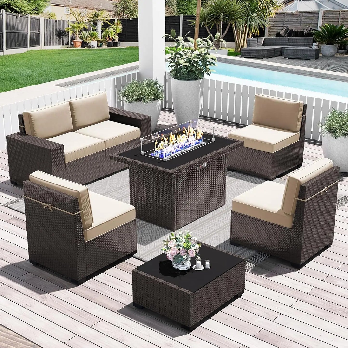 13 Pieces Outdoor Patio Furniture Set