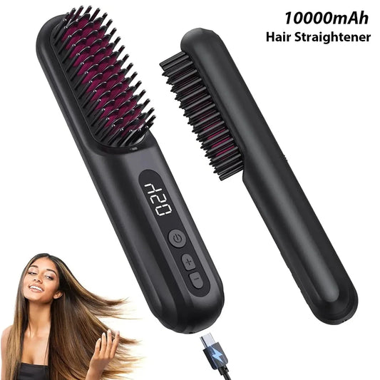 Portable Brush Cordless Hair Straightener