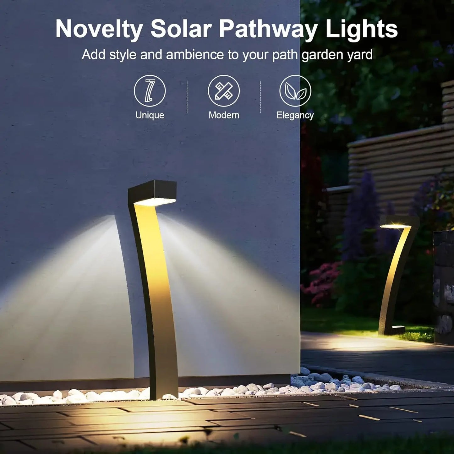 6 Pack Bright Solar Outdoor Pathway Lights