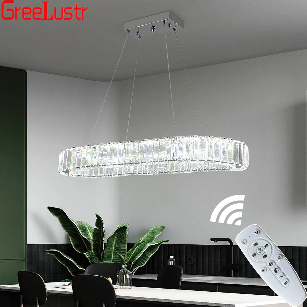 Crystal Oval Crystal Led Chandelier