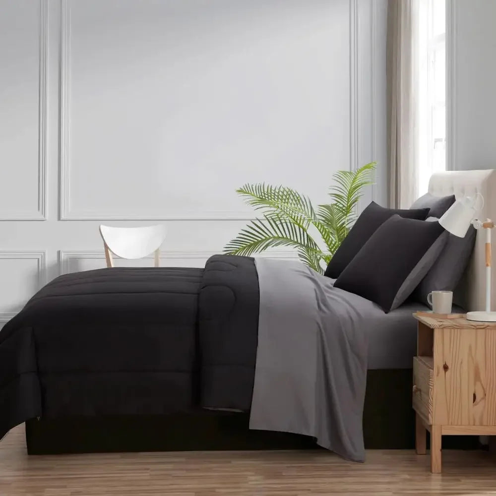 Black 7-Piece Bedding Set