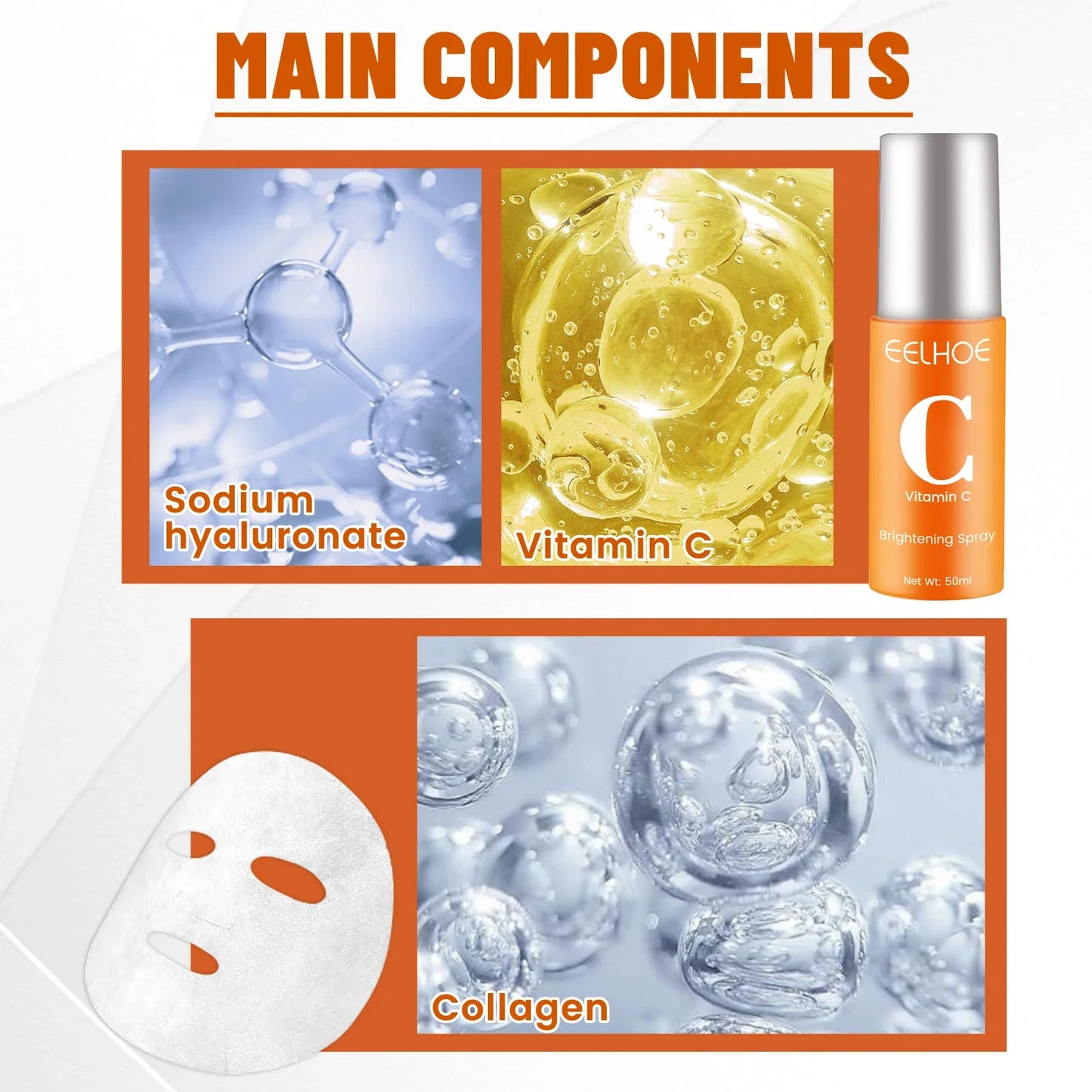 Collagen Anti-Aging Facial Mask Spray Skincare Set