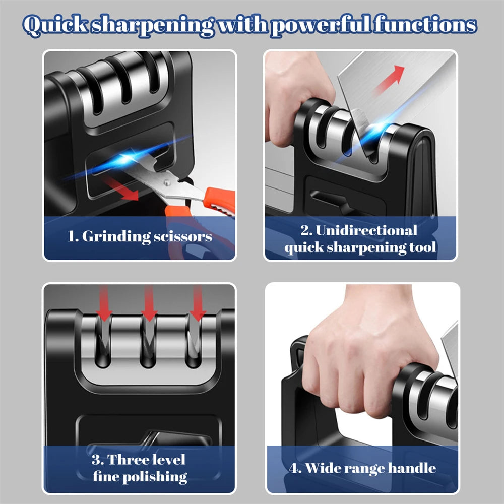 Four In One Stainless Steel Knife Adjustable Sharpener