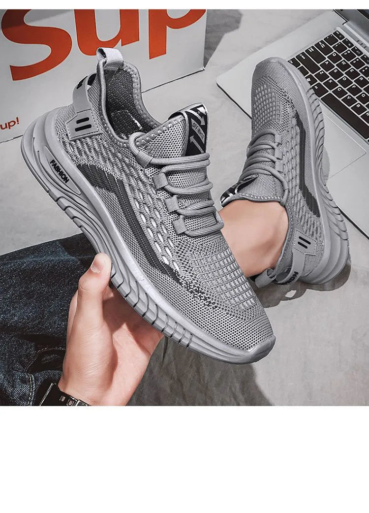 Men's Lightweight Breathable Running Shoes – Slip-On Fly Mesh Sneakers