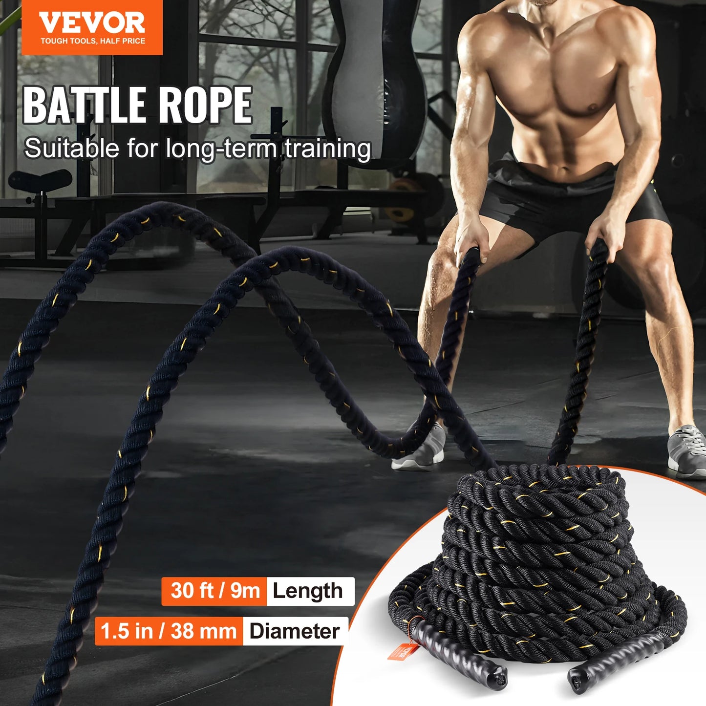 1.5 Inch Diameter 30Ft Length Battle Rope