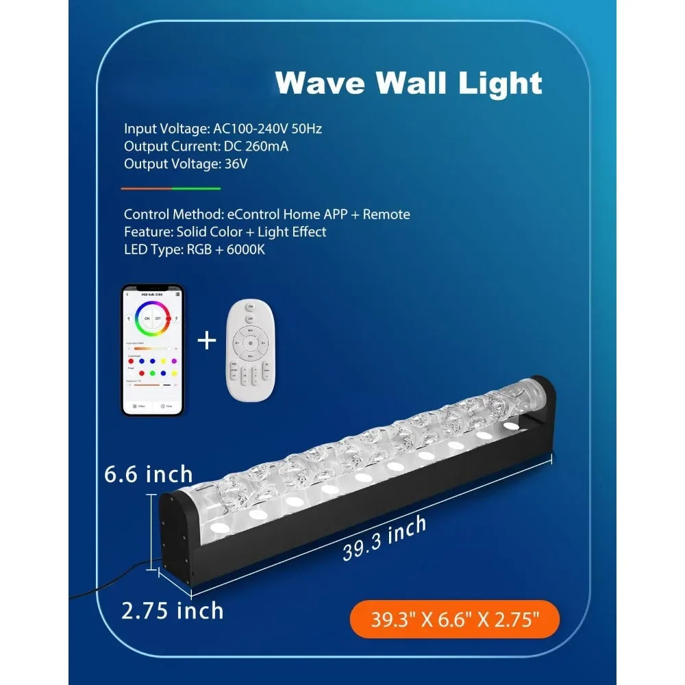 Dynamic Flowing Water Wave Wall Light