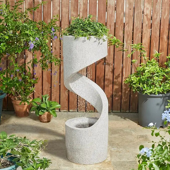 High-rise Outdoor Curved Fountain with LED Lights