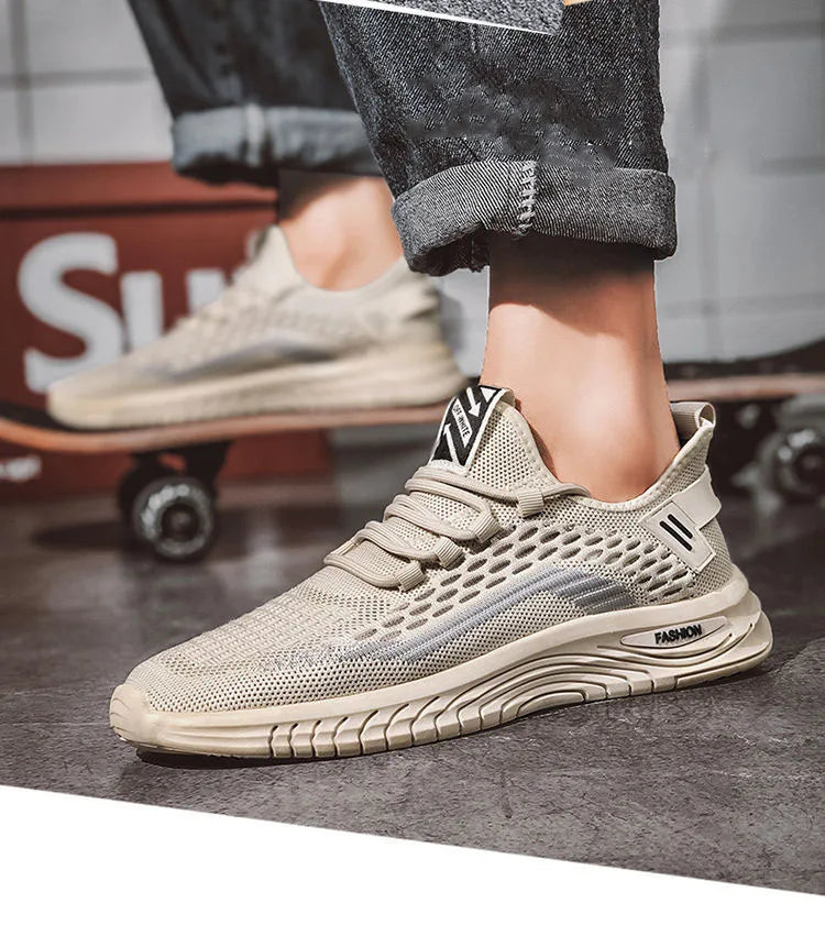 Men's Lightweight Breathable Running Shoes – Slip-On Fly Mesh Sneakers