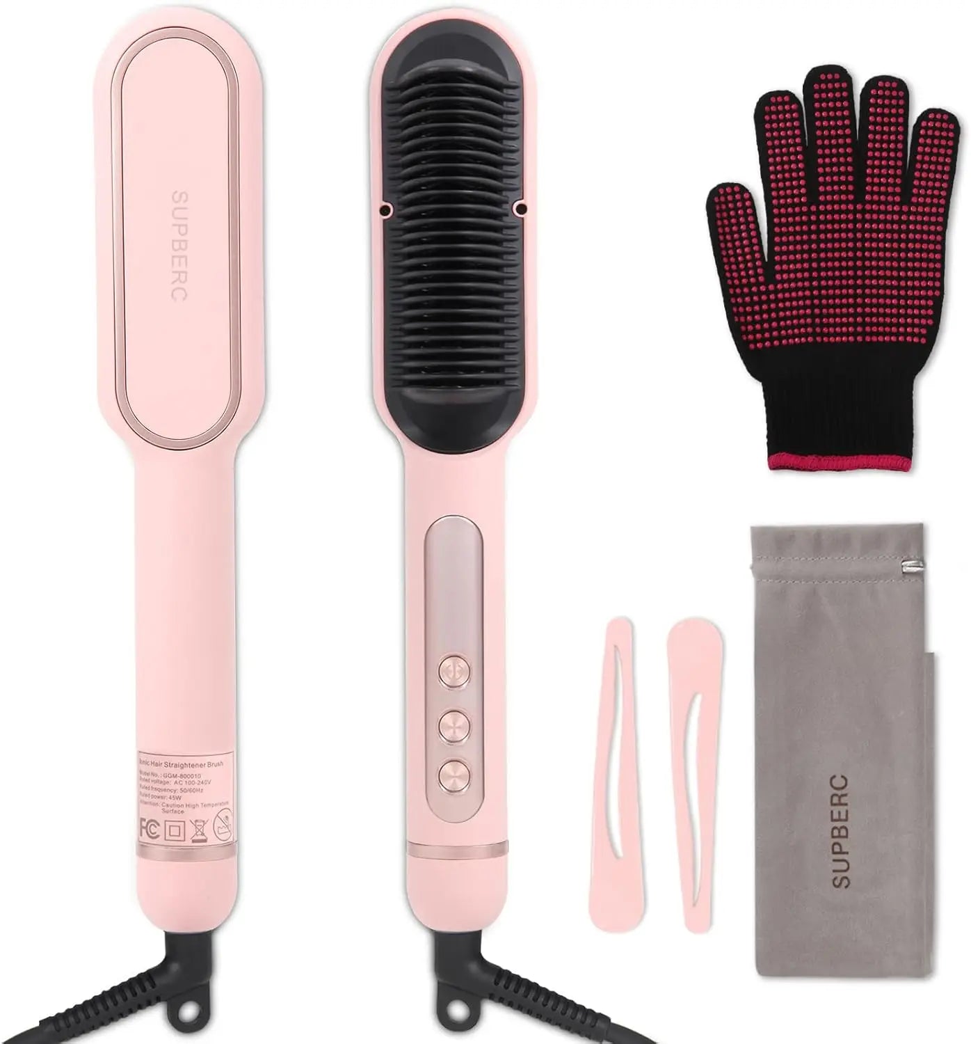 Negative Ionic Hair Straightener Brush with Fast Heating and Auto Shut-Off