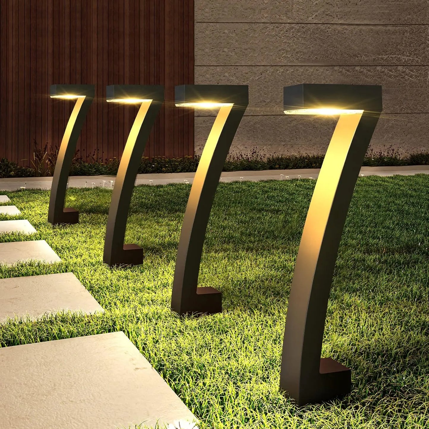 6 Pack Bright Solar Outdoor Pathway Lights