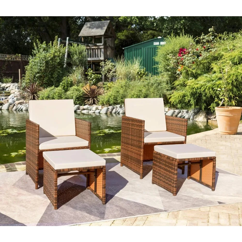 9 Piece Rattan Patio Dining Set