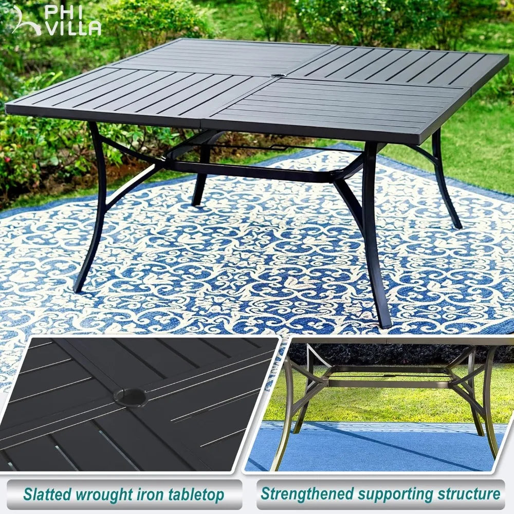 9 Pieces Patio Dining Table Set