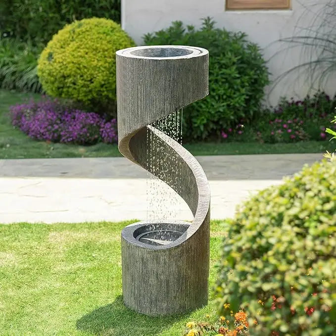 High-rise Outdoor Curved Fountain with LED Lights