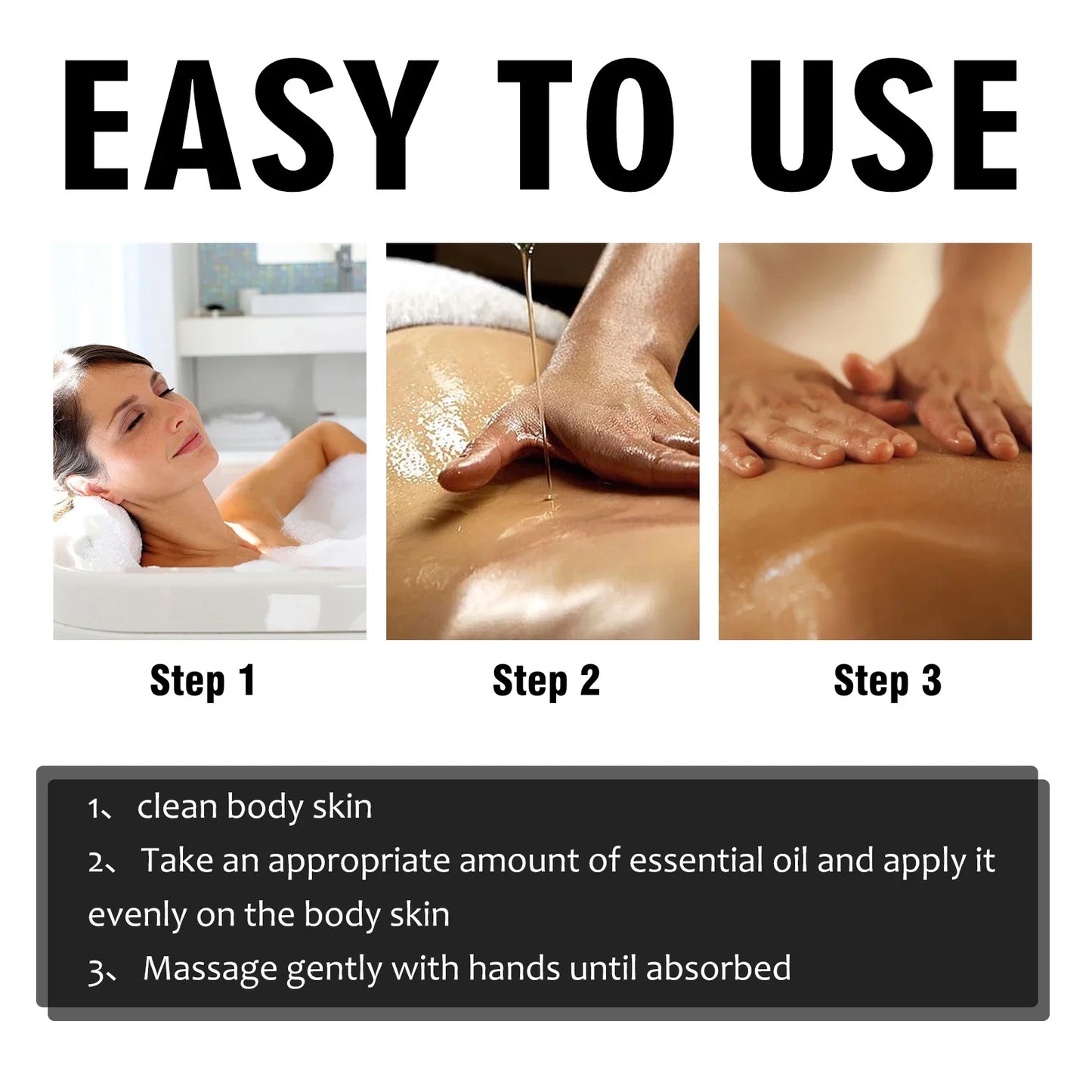 5-Piece Body Massage Essential Oil Set for Moisturizing and Skin Tightening