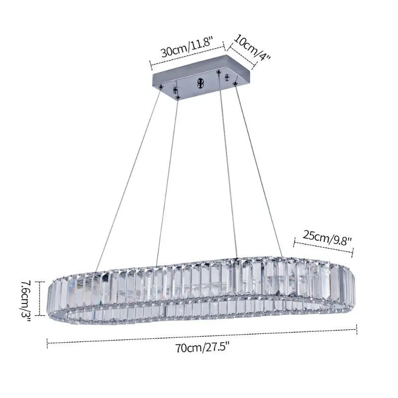 Crystal Oval Crystal Led Chandelier