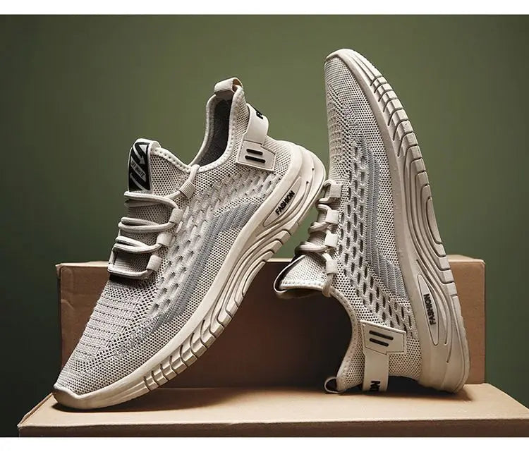 Men's Lightweight Breathable Running Shoes – Slip-On Fly Mesh Sneakers