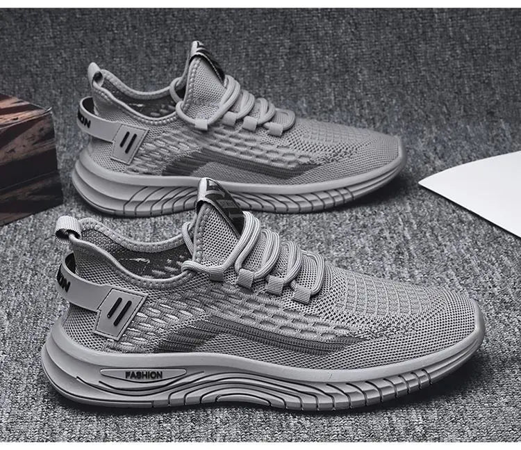 Men's Lightweight Breathable Running Shoes – Slip-On Fly Mesh Sneakers